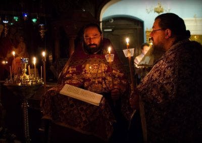 На петербургском подворье Коневского Рождество-Богородичного монастыря совершены уставные богослужения Четвертка Великого канона