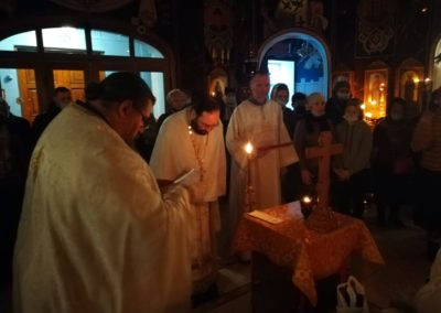 Наместник Коневской обители совершил Всенощное бдение накануне Вселенской родительской субботы на петербургском подворье монастыря