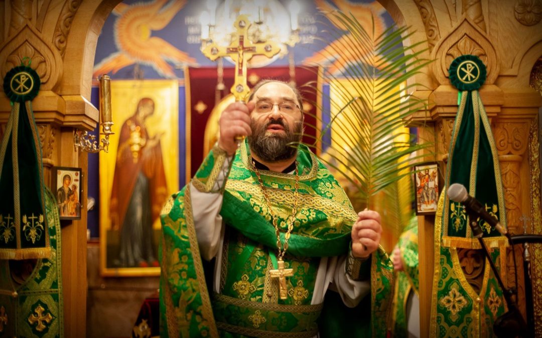 Богослужения праздника Входа Господня во Иерусалим совершены на петербургском подворье Коневского монастыря